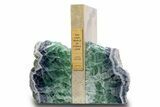 Polished Purple and Green Fluorite Bookends - Mexico #301725-2